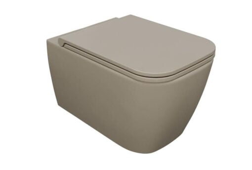 Quadra Wall Hung WC with Soft Close Seat - products quadra wall hung wc sand 1