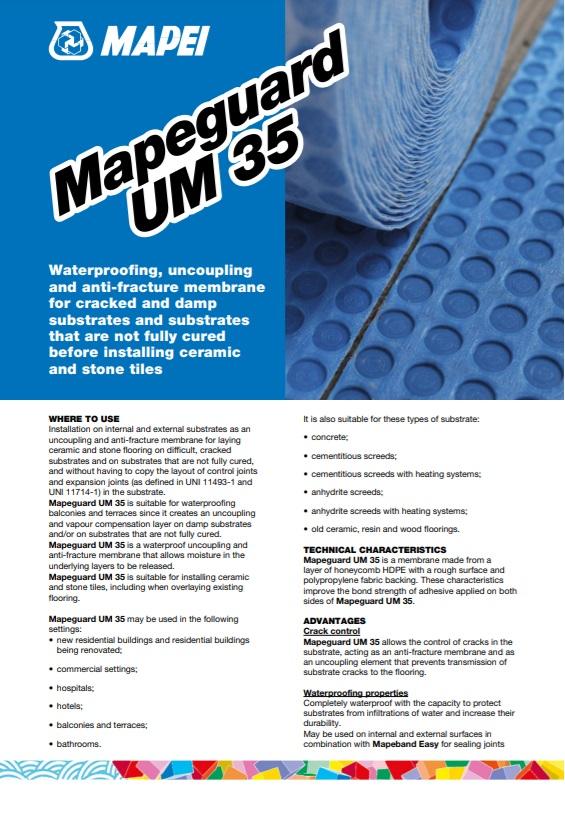 Mapei Mapeguard UM35 Decoupling Membrane - Mapei Mapeguard um35 Decoupling Membrane 4