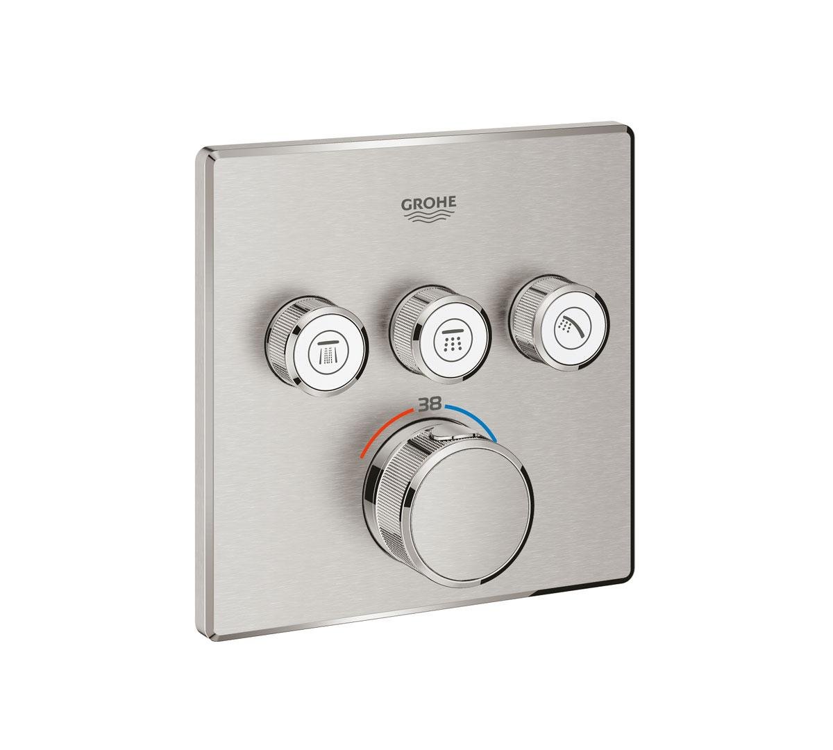 Grohe Grohtherm Smart Control Thermostat Concealed Round 3 Valves ...