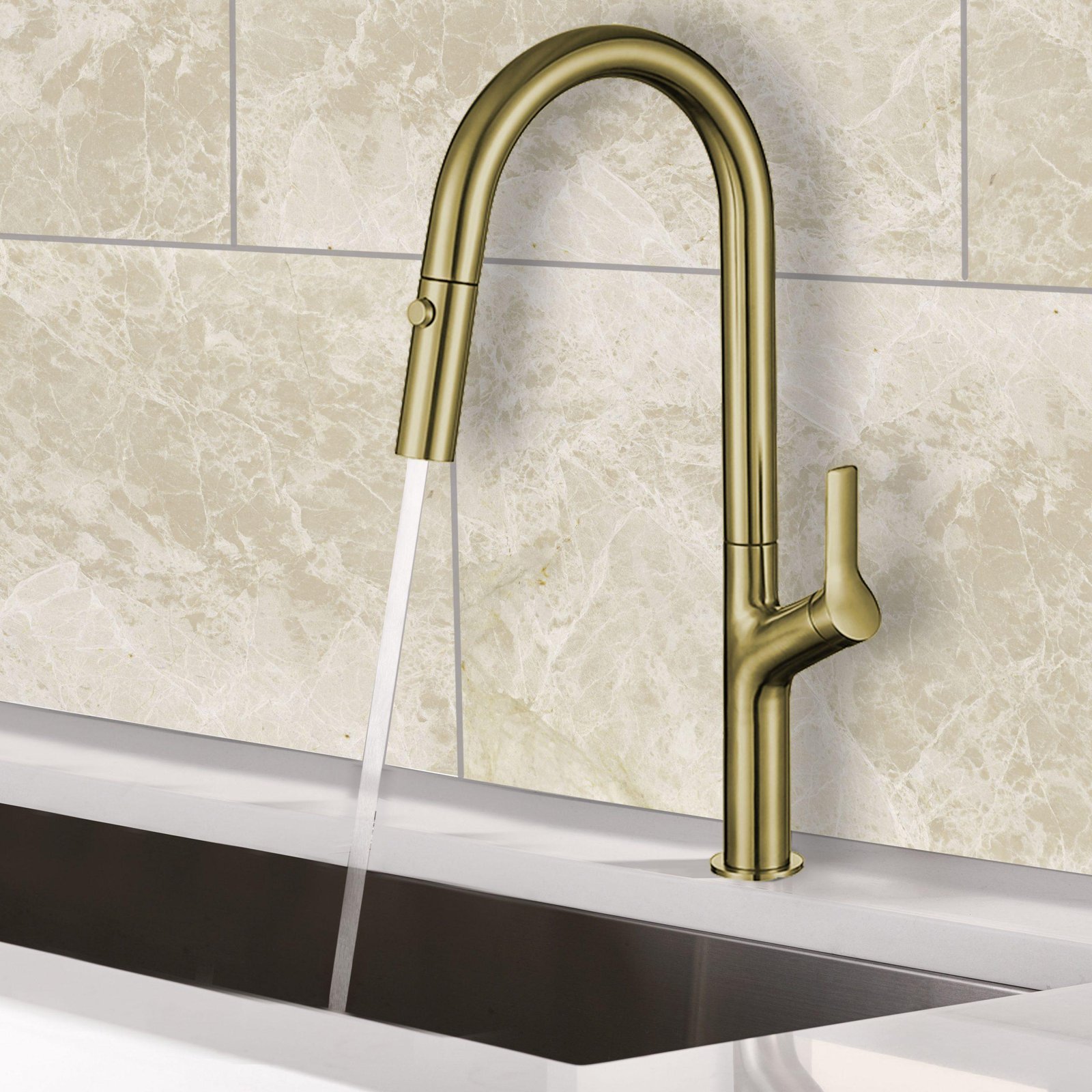 XL Vision - Kitchen Pull-Out Mixer Brushed Gold PVD Finish