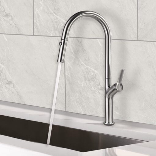 XL Vision - Kitchen Pull-Out Mixer Tap Brushed Stainless Steel - Kitchen Pull Out Mixer stainless steel scaled