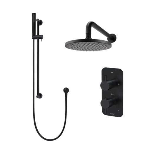 XL Vision Neo Matt Black Concealed Thermostatic Shower Set - Matt Black 1