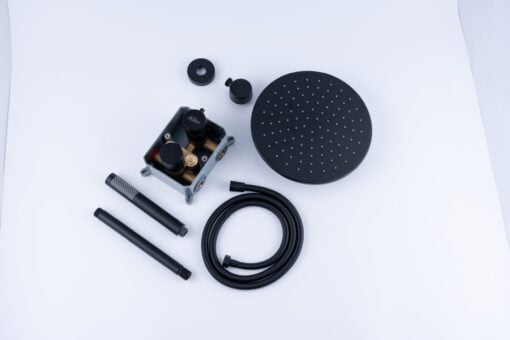 XL Vision Neo Matt Black Concealed Thermostatic Shower Set - Neo Concealed Shower Set scaled