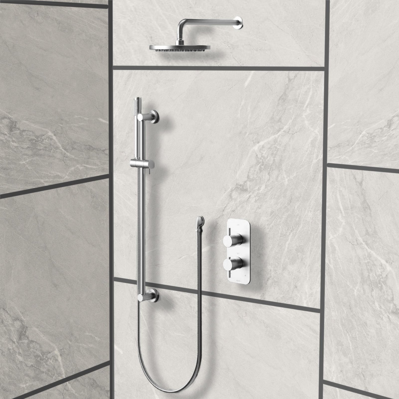 XL Vision - Neo Concealed Thermostatic Shower Set Stainless Steel