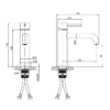 Neo Basin Mixer Technical Drawing