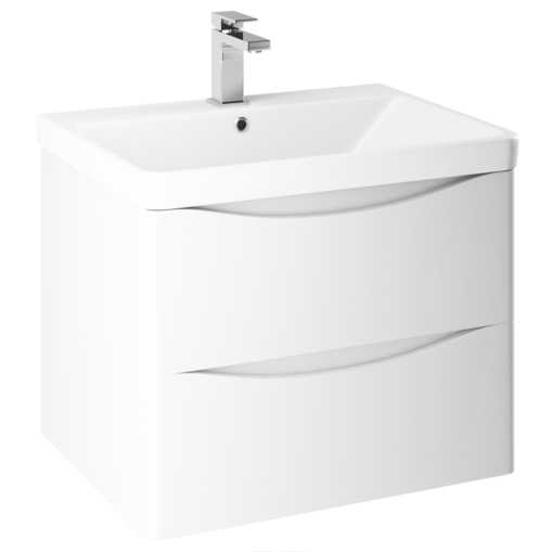 Nyx White Wall Hung Vanity Unit 600mm - 600 mm Wall Mounted White