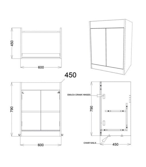 Margam Grey Floor Standing Vanity Unit 600mm - SY HEN26 G jpg 23