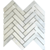 Star White Marble Herringbone Mosaic - Star White Marble Herringbone