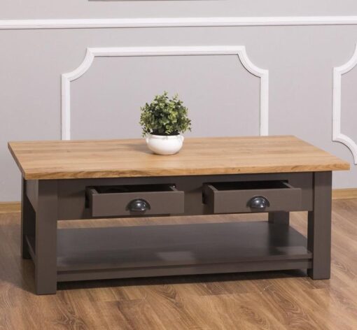 Marvin Coffee Table - coffee table with 2 drawers 120x65x45cm oak top 1