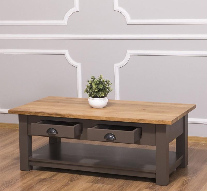 Marvin Coffee Table - coffee table with 2 drawers 120x65x45cm oak top 4