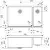 Kent Kitchen Sink 500x400mm+180x400mm Stainless Steel - Image 2