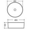 Matt Black Countertop Basin 460mm - Image 3