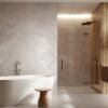 Desert Breeze Cream Matt Marble Effect Porcelain Tile - Image 2