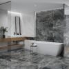 Graphite Galaxy Grey Polished Marble Effect Porcelain Tile - Image 2