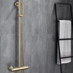 XL Vision Neo Brushed Gold PVD Thermostatic Shower Set
