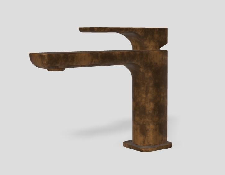 computer generated bronze tap with white background