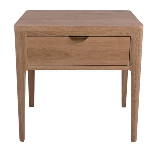 a well designed oak nightstand bedside drawer 4 legs gold details contemporary design