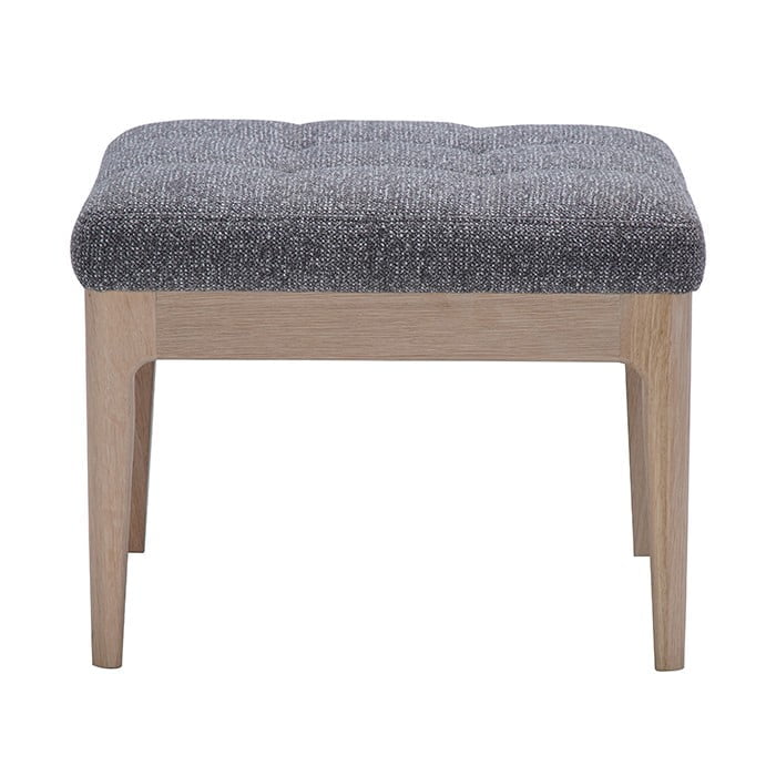 oak small footstool fabric seat