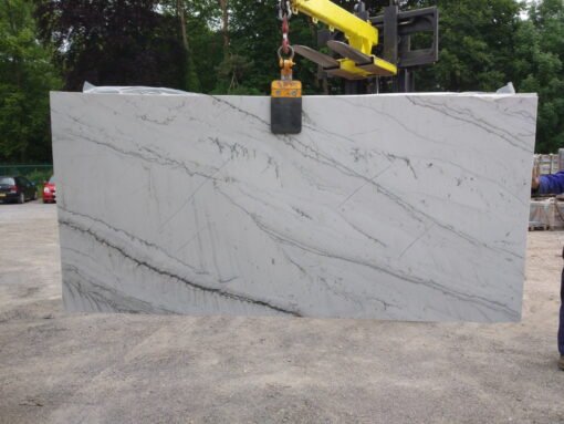 White Macubas Honed Marble Slab - Image 2