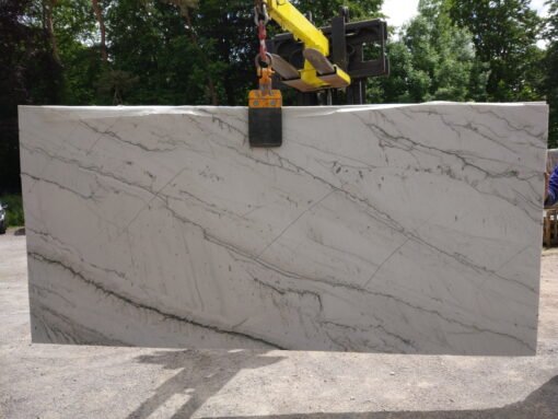 White Macubas Honed Marble Slab - Image 3