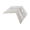 Carrara C & Norwegian Rose Honed Marble Chevron Mosaic Tile - Image 2
