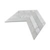 Carrara C & Forest Green Honed Marble Chevron Mosaic Tile - Image 2