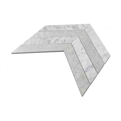 Carrara C & Forest Green Honed Marble Chevron Mosaic Tile - Carrarra Forest Green Honed Marble Chevron Mosaic Tile 2