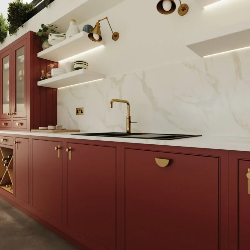 Carlisle Burgandy kitchen Lochanna Natural Angle